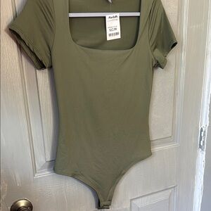 Olive Green Short Sleeve Bodysuit